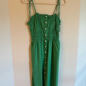 Universal Thread Green Button-Down Sundress with pockets - Size L